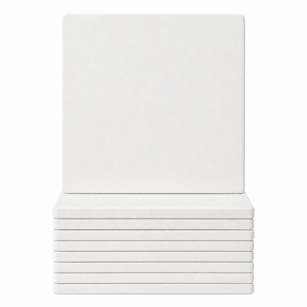 Ceramic Coasters with Cork Backing (Set of 4)