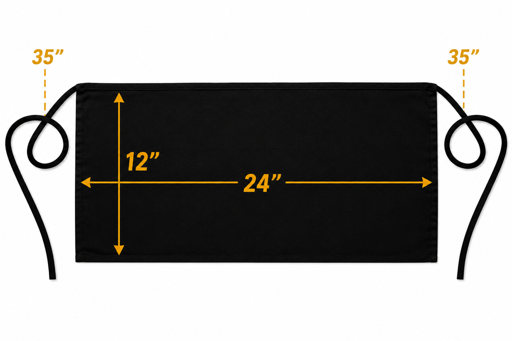 Half Aprons with 3 Pockets - Waist Apron, Waitress Apron for Women and Man, Water Resistant with Long Waist Strap Reinforced Seams, Half Apron