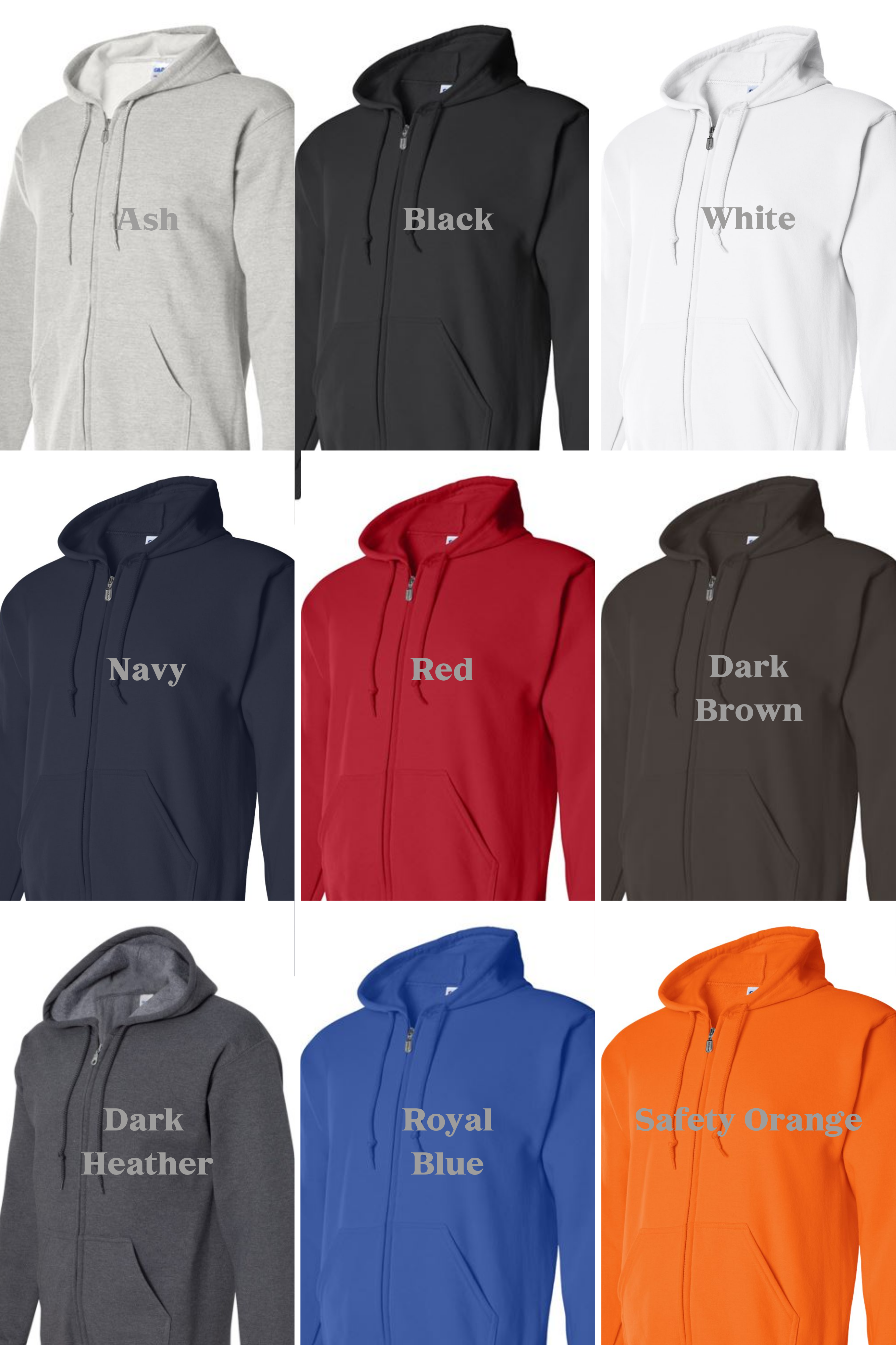 Custom Logo Full Zip Hoodie – Gildan 18600 Heavy Blend Sweatshirt – Business, & Team Apparel