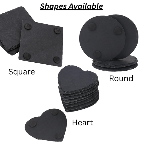 Custom Black Slate Coasters (Set of 4)
