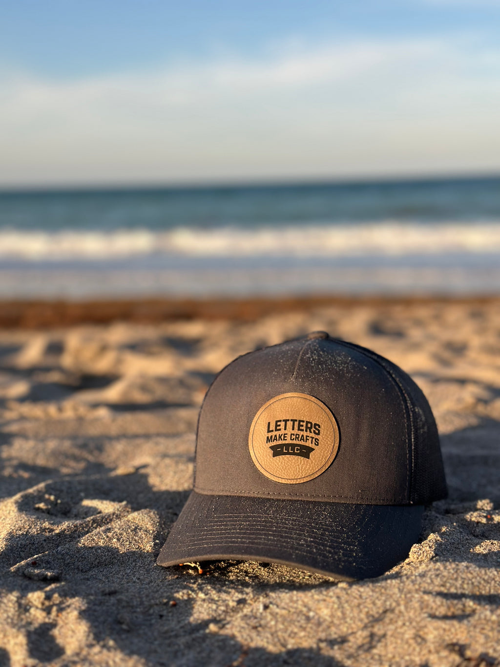 Custom Logo Trucker Hat (Yupoong Classics 5-Panel) | Laser Engraved Leatherette Patch | Business, Team & Event Hats