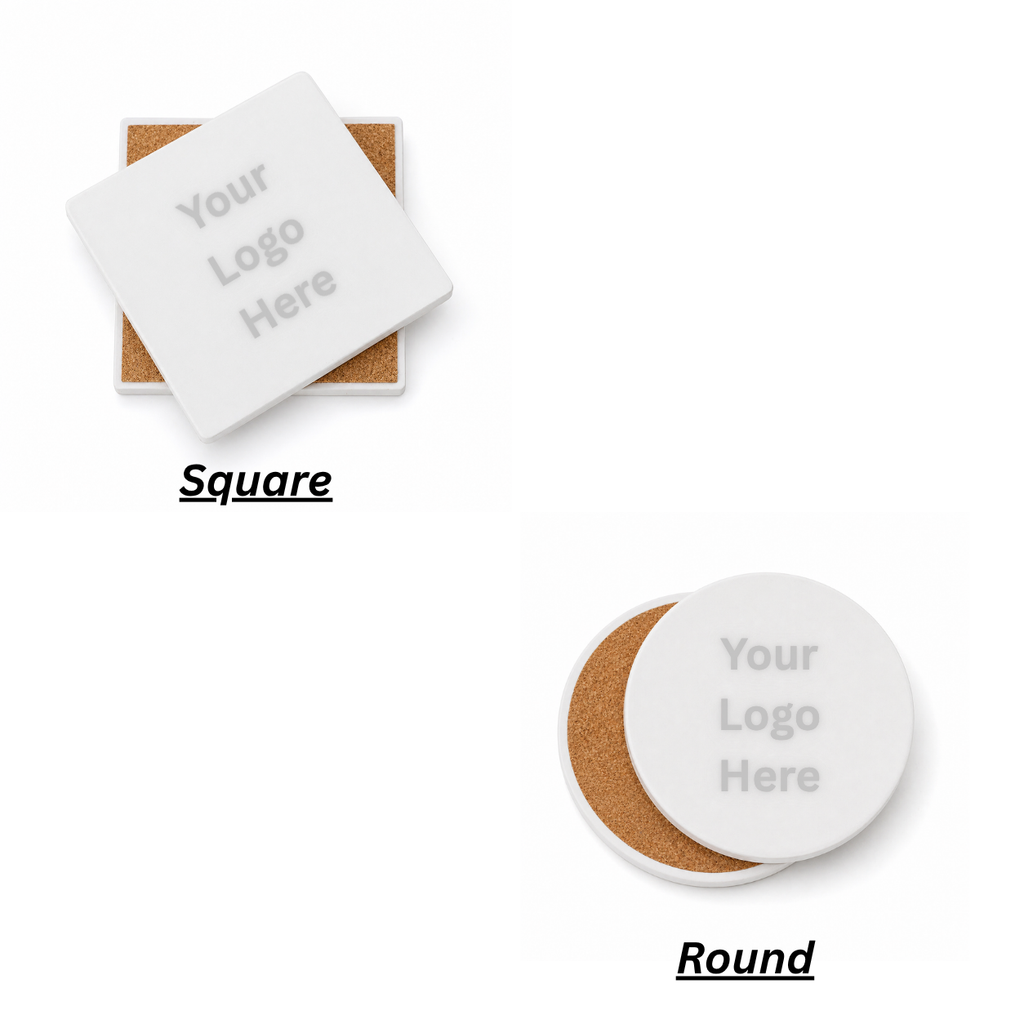 Ceramic Coasters with Cork Backing (Set of 4)