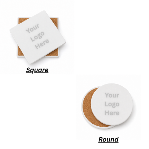 Ceramic Coasters with Cork Backing (Set of 4)